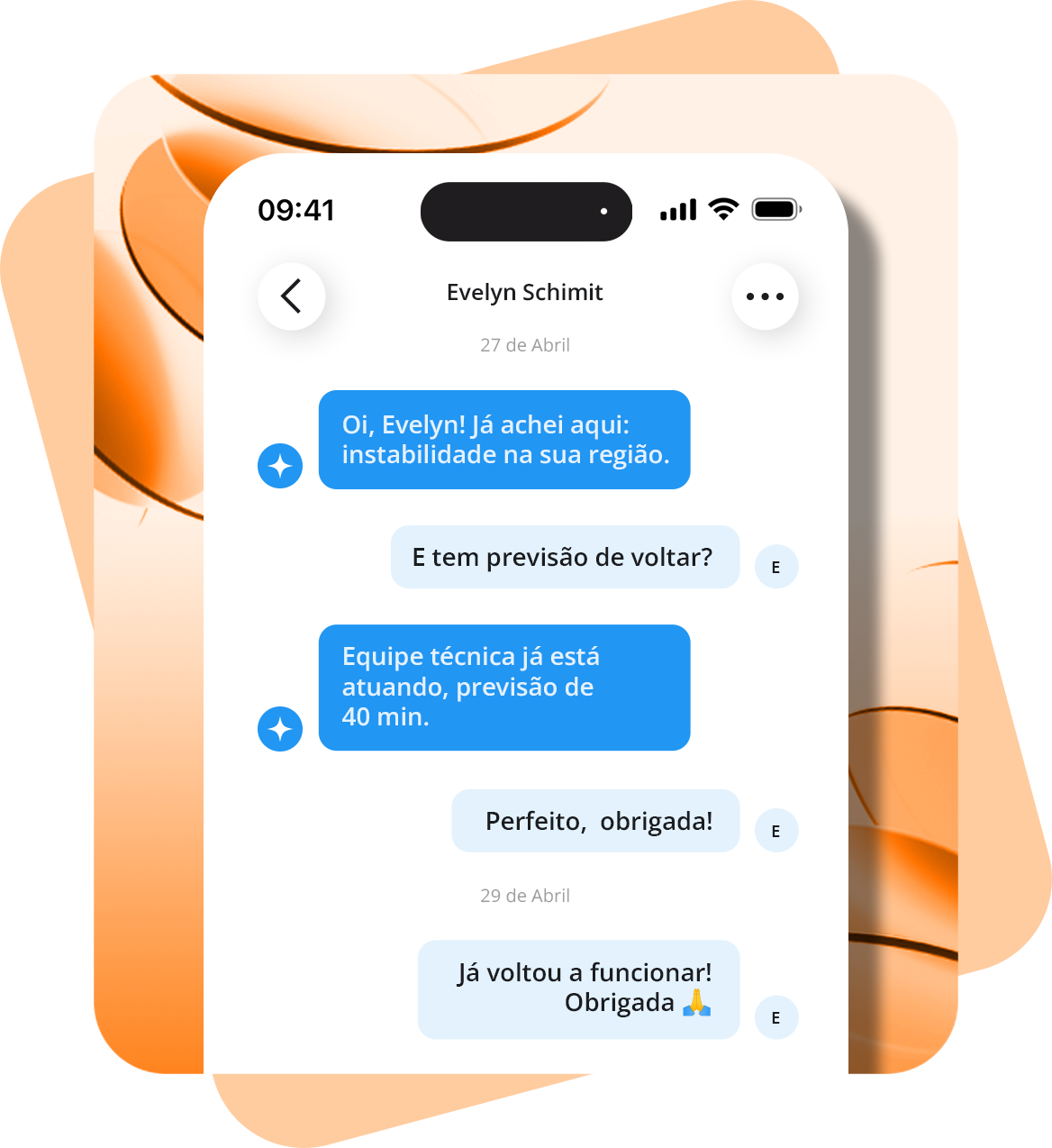 Chat de suporte